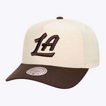 Men's Mitchell & Ness Cream LA Clippers Brown and Cream Pro Pinch Snapback Hat