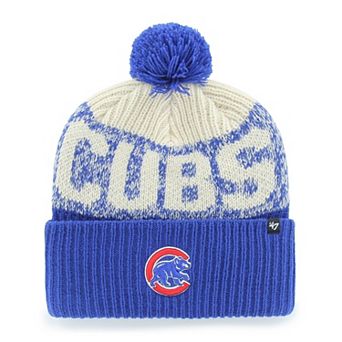 Men's '47 Royal Chicago Cubs Bone Chill Cuffed Knit Hat with Pom