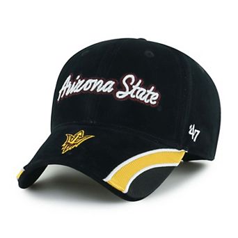 Women's '47 Black Arizona State Sun Devils Velvet Denim Script MVP Adjustable Hat