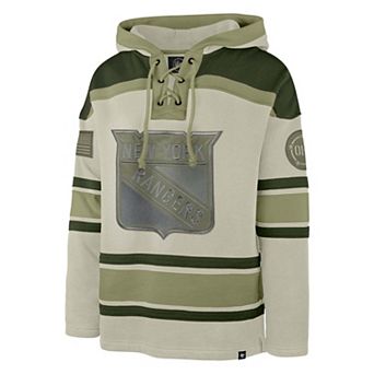 Men's '47 Beige New York Rangers OHT Military Appreciation Lacer Hoodie