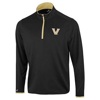 Men's Antigua Black Vanderbilt Commodores Brink Color Pop Quarter-Zip Pullover