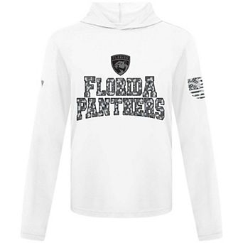 Men's Levelwear White Florida Panthers Anthem Camo Long Sleeve Hooded T-Shirt