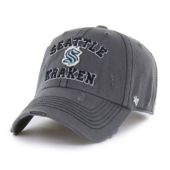 Men's '47 Black Seattle Kraken Seymoore Distressed Applique Clean Up Adjustable Hat
