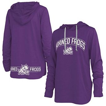 Women's Pressbox Purple TCU Horned Frogs Allie Long Sleeve Hooded T-Shirt