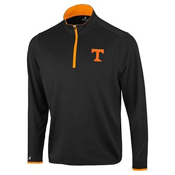 Men's Antigua Black Tennessee Volunteers Brink Color Pop Quarter-Zip Pullover