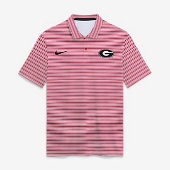 Men's Nike Red Georgia Bulldogs Primetime Vapor Striped Dri-FIT Polo