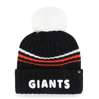 Women's '47 Black San Francisco Giants Fuzzy Script Cuffed Knit Hat with Pom
