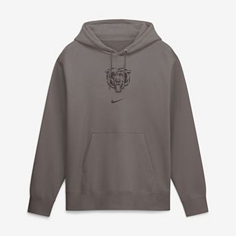 Men's Nike Charcoal Chicago Bears Washed Club Fleece Pullover Hoodie