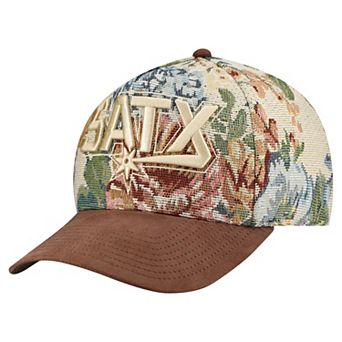 Men's Mitchell & Ness Tan San Antonio Spurs Tapestry Wordmark Pro Snapback Hat