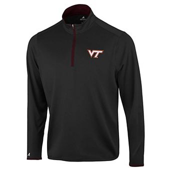 Men's Antigua Black Virginia Tech Hokies Brink Color Pop Quarter-Zip Pullover