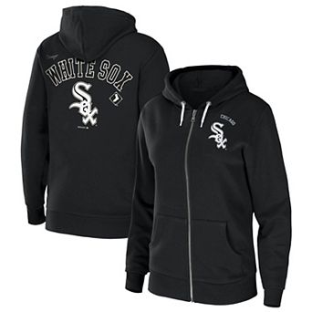Women's WEAR by Erin Andrews Black Chicago White Sox Full-Zip Sponge Fleece Hoodie