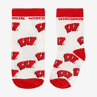 Toddler Starter White Wisconsin Badgers All-Over Print Socks