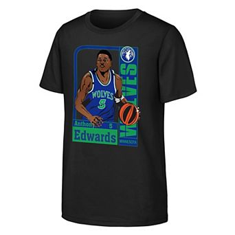 Youth Outerstuff Anthony Edwards Black Minnesota Timberwolves Calling Card T-Shirt
