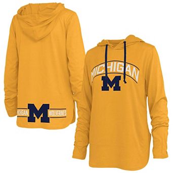 Women's Pressbox Maize Michigan Wolverines Allie Long Sleeve Hooded T-Shirt