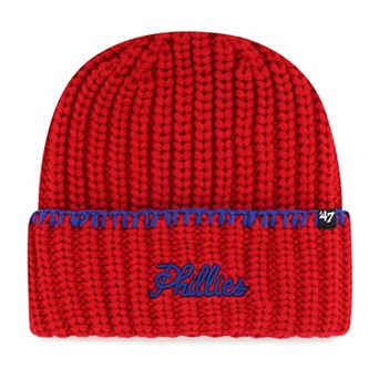Women's '47 Red Philadelphia Phillies Blanket Stitch Cuffed Knit Hat