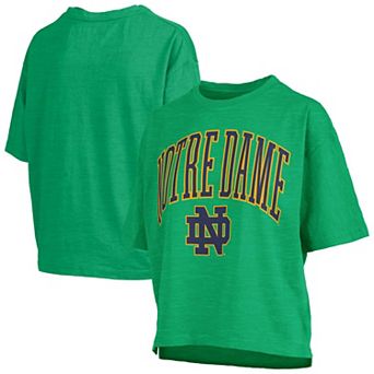 Women's Pressbox Kelly Green Notre Dame Fighting Irish Oversized Nelson Arch Over Logo Slub T-Shirt