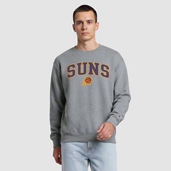 Men's Champion Gray Phoenix Suns Contrast Crewneck Sweatshirt