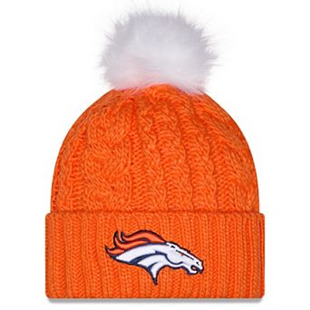 Women's New Era Orange Denver Broncos Single Knit Hat with Pom