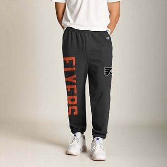 Men's Champion Black Philadelphia Flyers Powerblend Banded Fleece Sweatpants