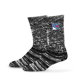 Women's PRO Compression Black New York Rangers Slouchy Slub Textured Boyfriend Socks