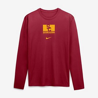 Men's Nike Cardinal USC Trojans Courtside Legend Dri-FIT Long Sleeve T-Shirt