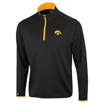 Men's Antigua Black Iowa Hawkeyes Brink Color Pop Quarter-Zip Pullover