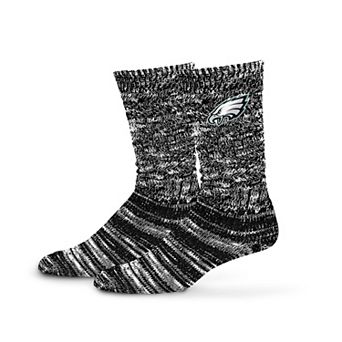 Women's PRO Compression Black Philadelphia Eagles Slouchy Slub Textured Boyfriend Socks