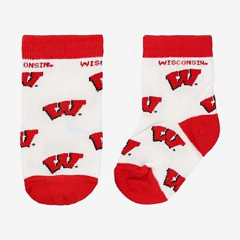 Infant Starter White Wisconsin Badgers All-Over Print Socks
