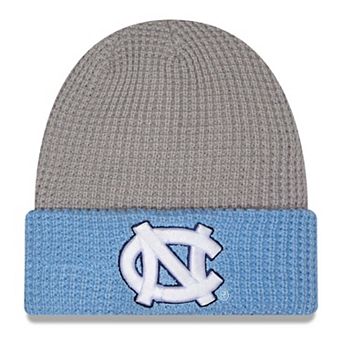 Unisex New Era Gray/Carolina Blue North Carolina Tar Heels Cuffed Waffle Knit Hat