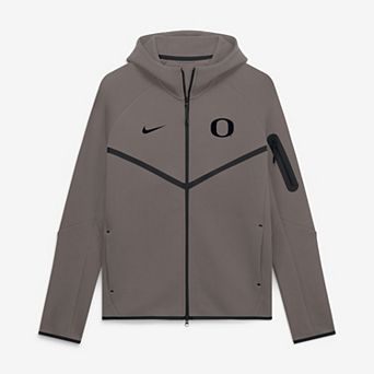 Men's Nike Stone Oregon Ducks Tech Fleece Raglan Full-Zip Windrunner Hoodie