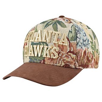 Men's Mitchell & Ness Tan Atlanta Hawks Tapestry Wordmark Pro Snapback Hat