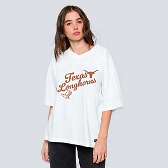 Women's Hype and Vice White Texas Longhorns Oversized Football Top