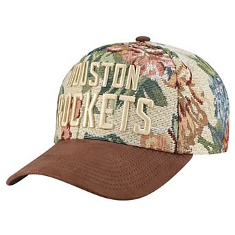 Men's Mitchell & Ness Tan Houston Rockets Tapestry Wordmark Pro Snapback Hat