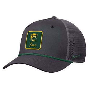 Men's Nike Anthracite Baylor Bears Primetime Logo Script Rise Rope Trucker Adjustable Hat