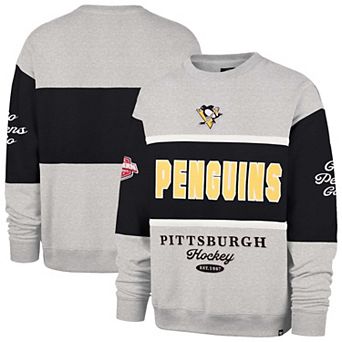 Men's '47 Gray Pittsburgh Penguins Fall Maximilist Crew Sweatshirt