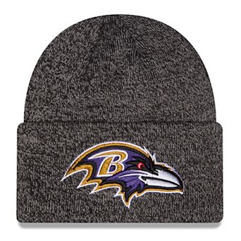 Men's New Era Black Baltimore Ravens Marled Cuffed Knit Hat