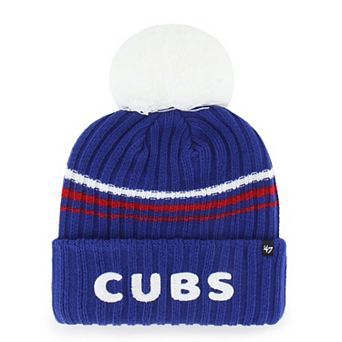 Women's '47 Royal Chicago Cubs Fuzzy Script Cuffed Knit Hat with Pom