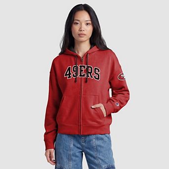 Women's Champion Scarlet San Francisco 49ers Contrast Liner Full-Zip Hoodie