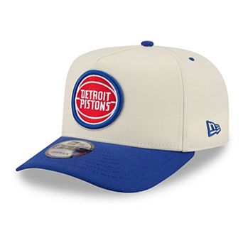 Men's New Era Cream/Blue Detroit Pistons City A-Frame 9FIFTY Snapback Hat