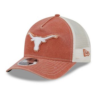 Unisex New Era Texas Orange Texas Longhorns Faded A-Frame 9FORTY Adjustable Trucker Hat