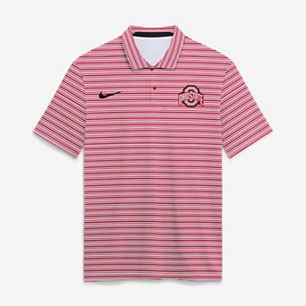 Men's Nike Scarlet Ohio State Buckeyes Primetime Vapor Striped Dri-FIT Polo