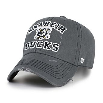 Men's '47 Black Anaheim Ducks Seymoore Distressed Applique Clean Up Adjustable Hat