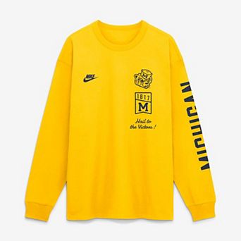 Men's Nike Maize Michigan Wolverines Max 90 Legacy Multi Graphic Long Sleeve T-Shirt