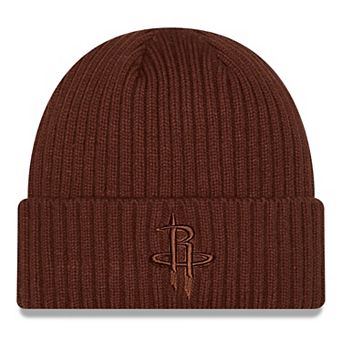 Men's New Era Brown Houston Rockets Color Pack Cuffed Knit Hat