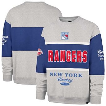 Men's '47 Gray New York Rangers Fall Maximilist Crew Sweatshirt