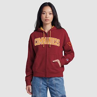 Women's Champion Burgundy Washington Commanders Contrast Liner Full-Zip Hoodie