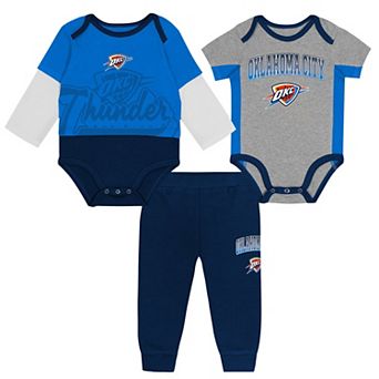 Infant Outerstuff Oklahoma City Thunder Rim Protectors Three-Piece Bodysuit & Pants Set
