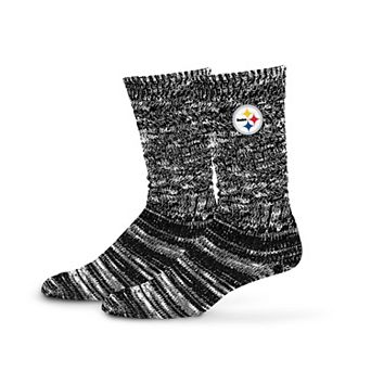 Women's PRO Compression Black Pittsburgh Steelers Slouchy Slub Textured Boyfriend Socks