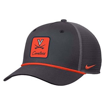 Men's Nike Anthracite Virginia Cavaliers Primetime Logo Script Rise Rope Trucker Adjustable Hat