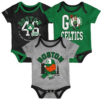 Infant Mitchell & Ness Boston Celtics Fanbase 3-Pack Bodysuit Set
